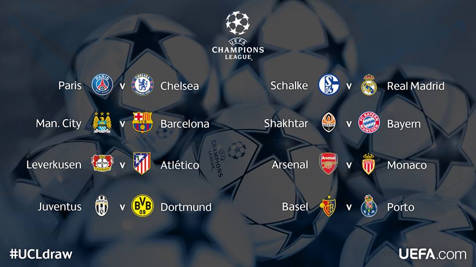 UEFA Chempionlar ligasining nimchorak finali qur`a natijalari bilan tanishing