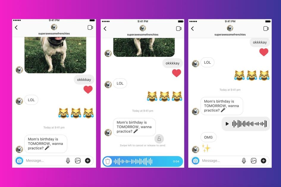 В Instagram появилась возможность отправлять голосовые сообщения