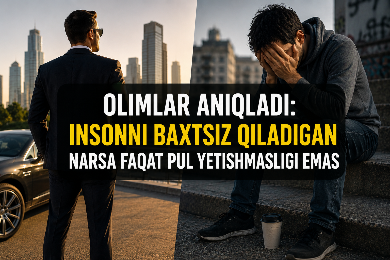 Olimlar aniqladi: insonni baxtsiz qiladigan narsa faqat pul yetishmasligi emas